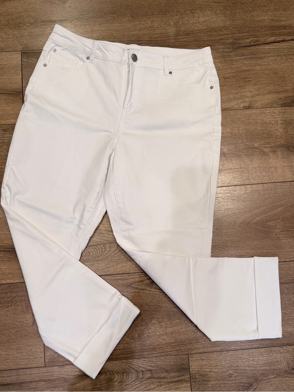 d. jeans White Straight-Leg Jeans